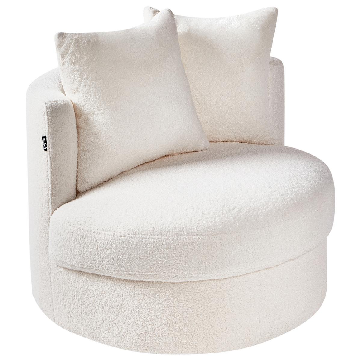 DREHSESSEL Weiß Dalby - Weiß, Textil (82/61/82cm) - Beliani