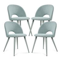 ESSZIMMERSTUHL-SET 4 TLG. Karijoki - Hellgrün/Grün, Textil/Metall (50/77/55cm) - [en.casa]