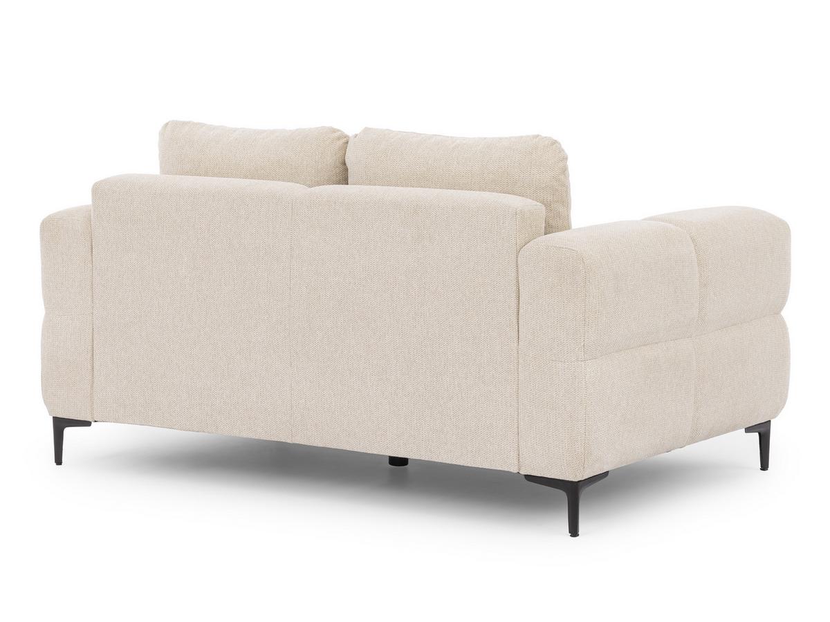 2-SITZER-SOFA Cardea in Bubble-Optik aus weichem Hellbeige Strukturstoff mit hohem Sitzkomfort - Beige/Schwarz, Holz/Textil (154/80/97cm) - S-Style Möbel