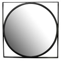 WANDSPIEGEL Rund Metall Schwarz 54x54 cm Quadratischer Rahmen - Schwarz, Glas (54/54/3cm) - KADIMA DESIGN