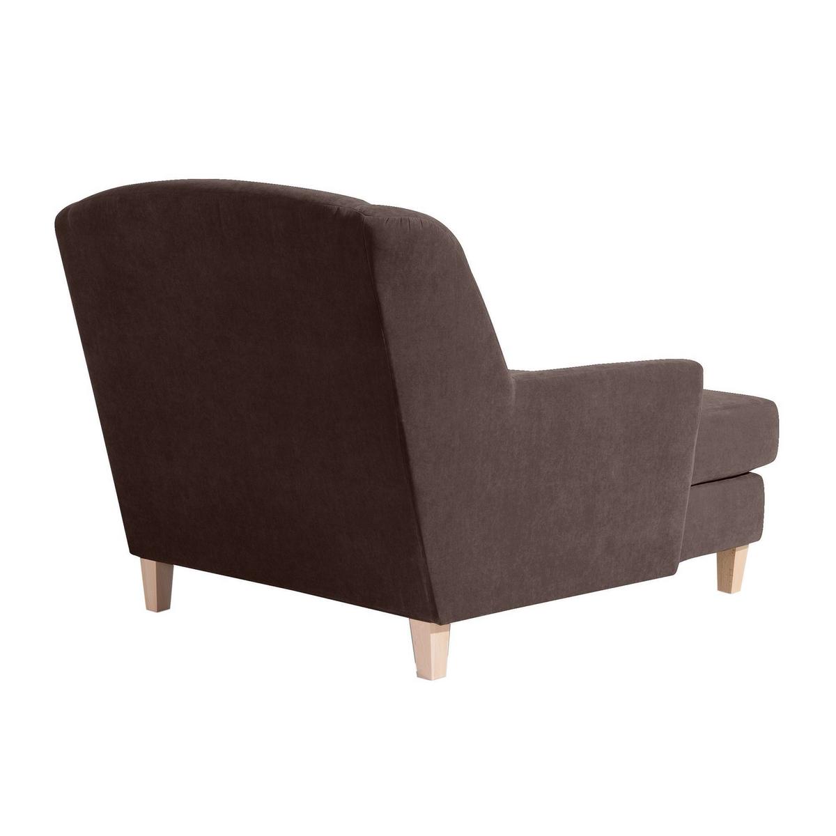 SESSEL XXL Karil Bezug Veloursstoff Buche natur / braun - Braun, Kunststoff (136/107/142cm) - 58aufmkessel