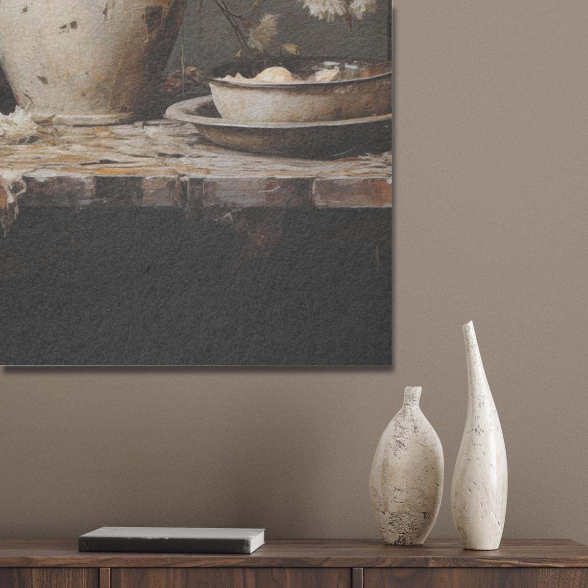 AKUSTIKBILD Stilleben - Blumen - Blumenstrauß - Vase - Wein Wanddeko 60x90 cm - Schwarz, Kunststoff (60/90/0.9cm) - MuchoWow