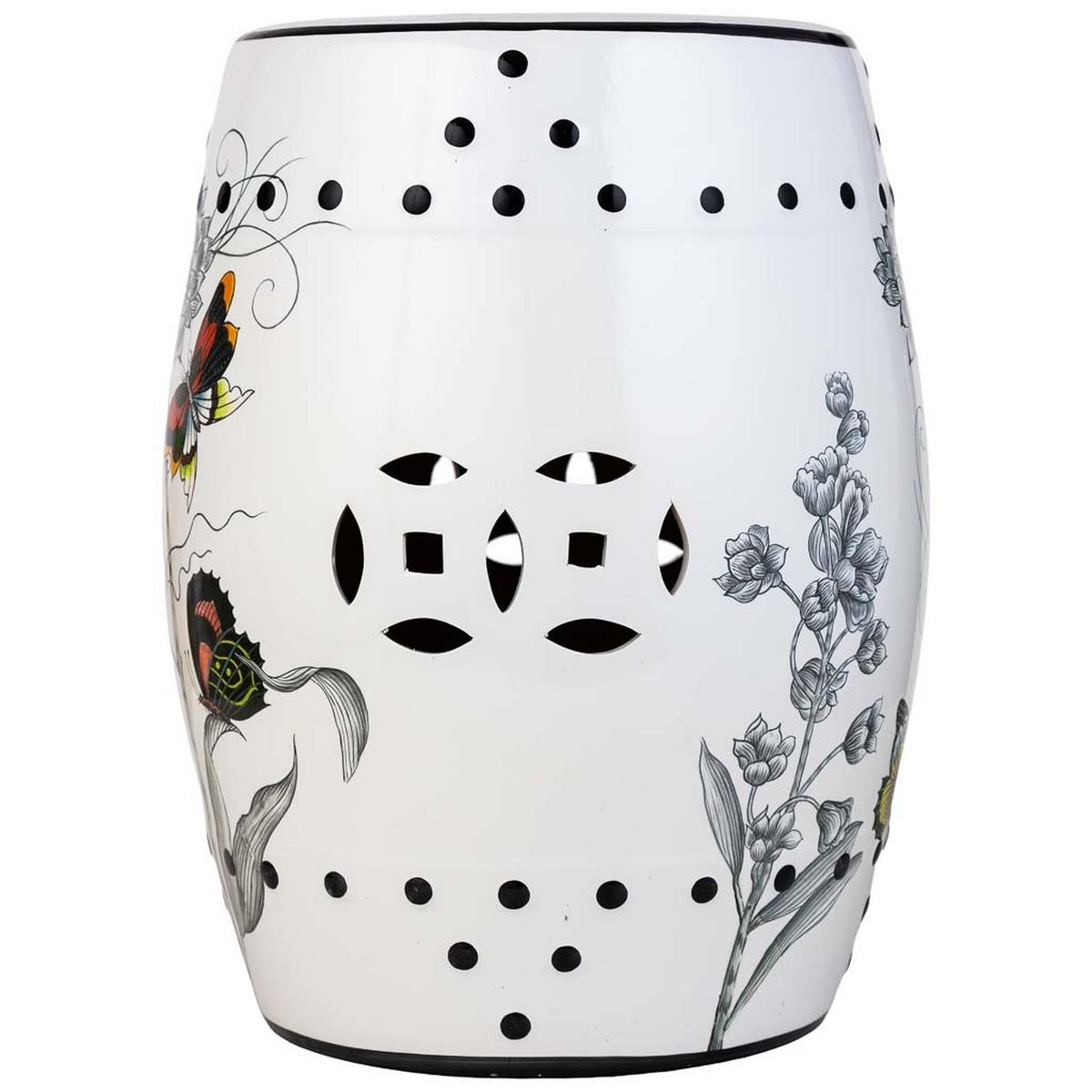 HOCKER, weiß, 33x45cm - Grau, Keramik (33/44.5/33cm) - Wanderlust
