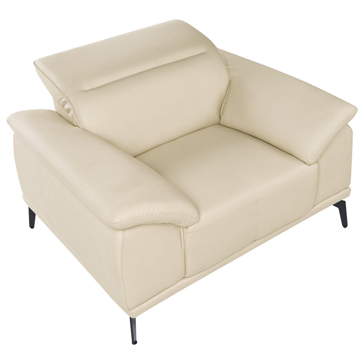SESSEL Stoff Beige Vejen - Beige/Schwarz, Textil (112/91/92cm) - Beliani