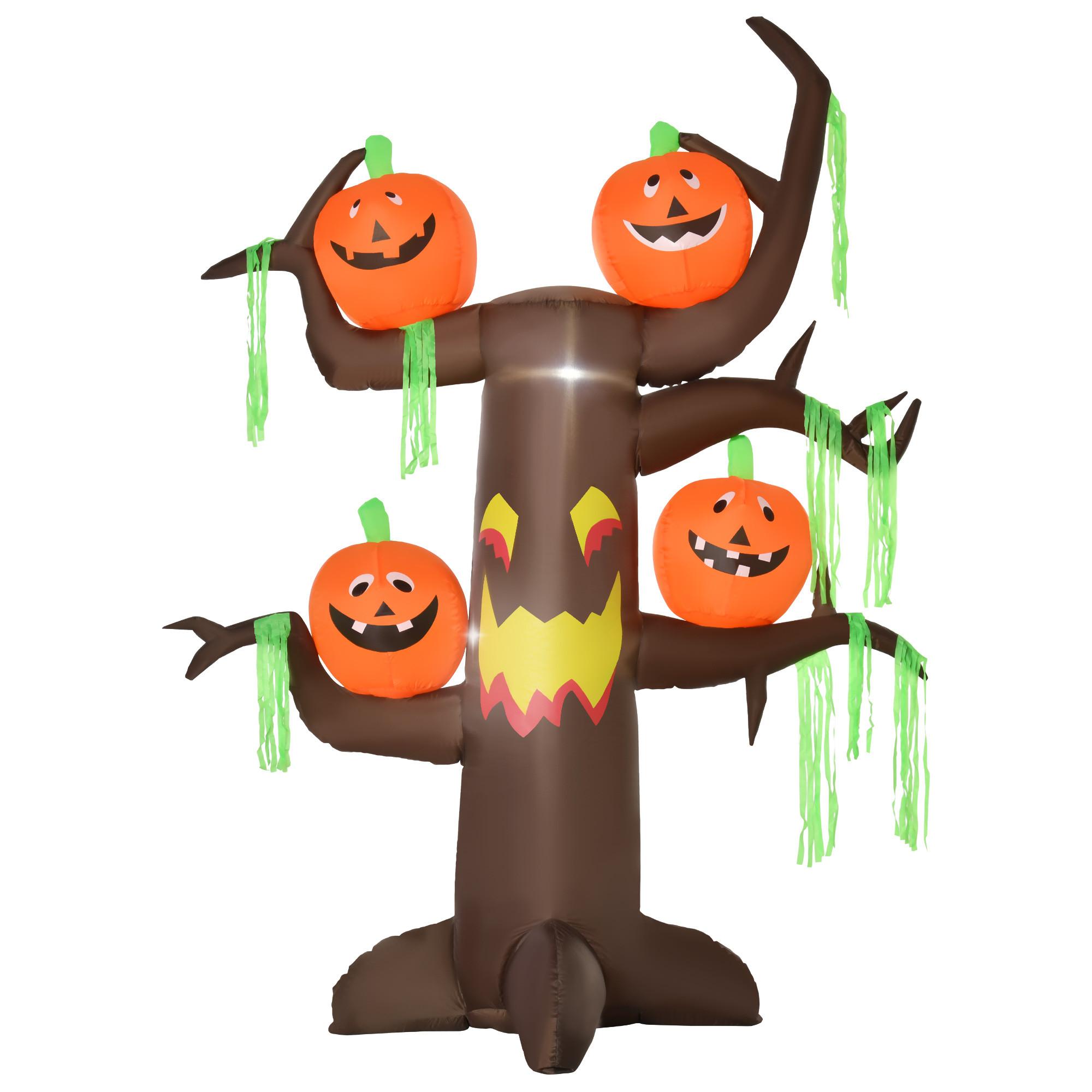 HALLOWEEN AUFBLASBARER BAUM, Mehrfarbig, Polyester - Multicolor, Kunststoff (80/240/180cm) - HOMCOM