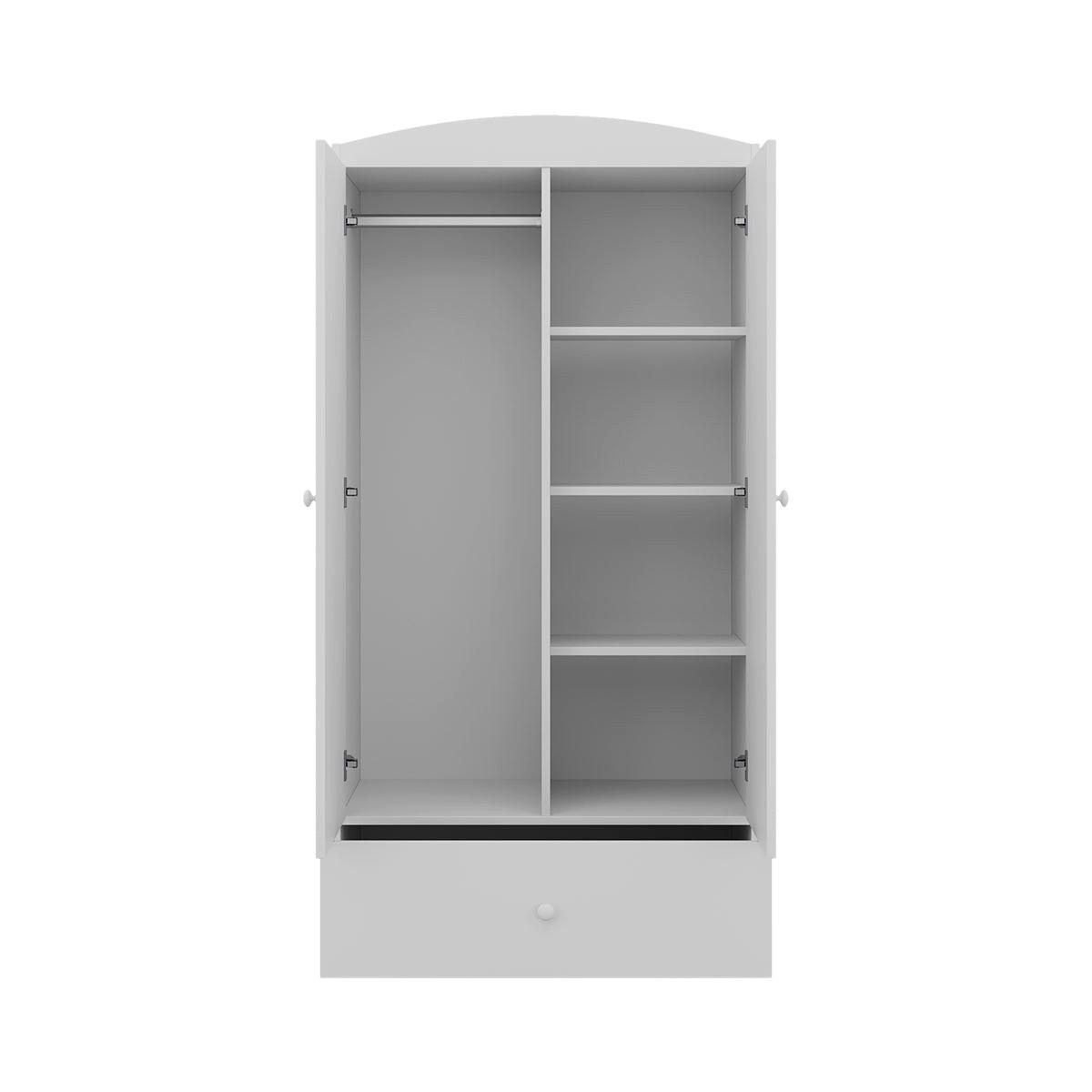 BABYKLEIDERSCHRANK 2 Türen Weiß - Weiß/Hellblau, Holzwerkstoff (90/187/57cm) - Petits-meubles