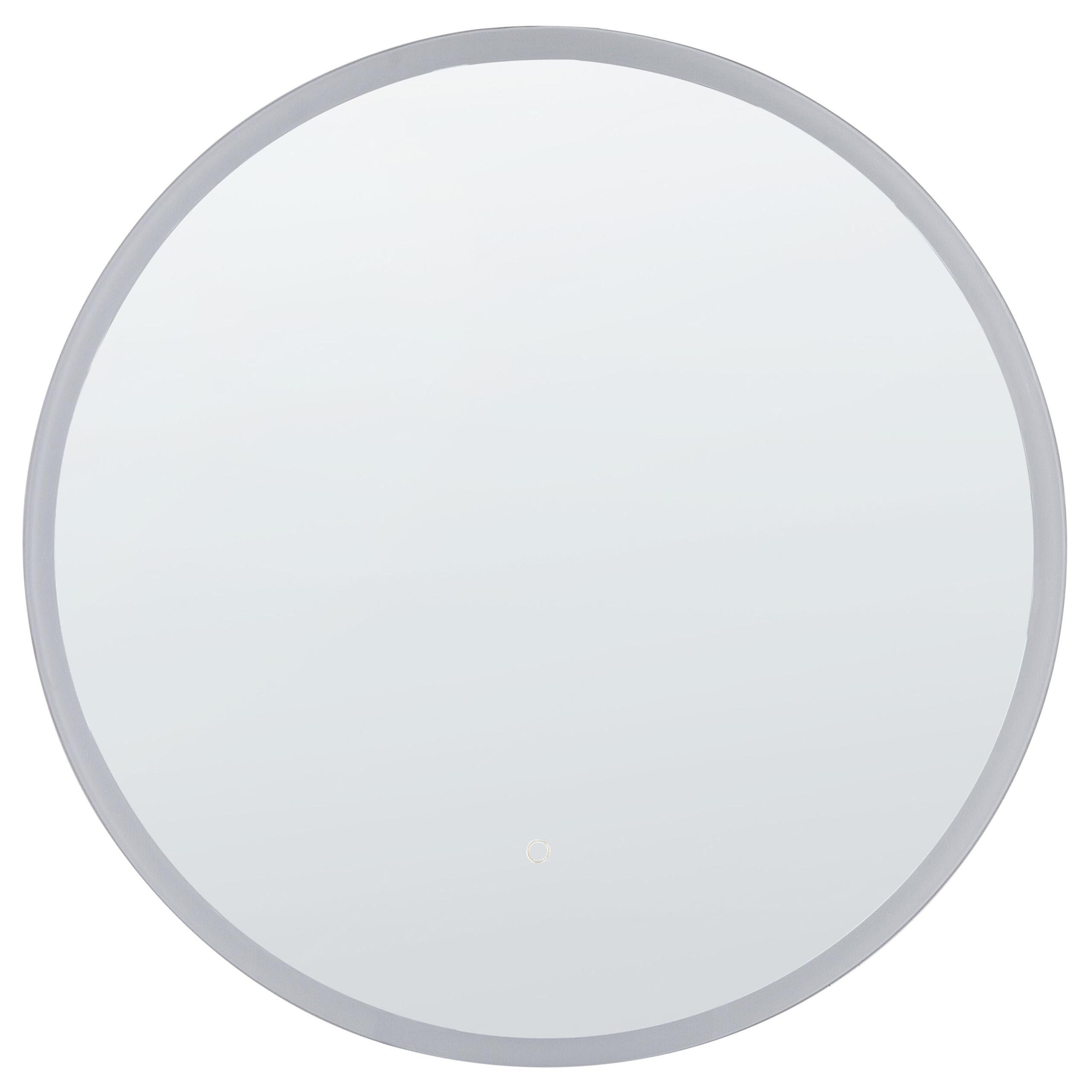 BADSPIEGEL mit LED-Beleuchtung rund 79 cm Deauville - Silberfarben, Glas (79/79/4cm) - Beliani