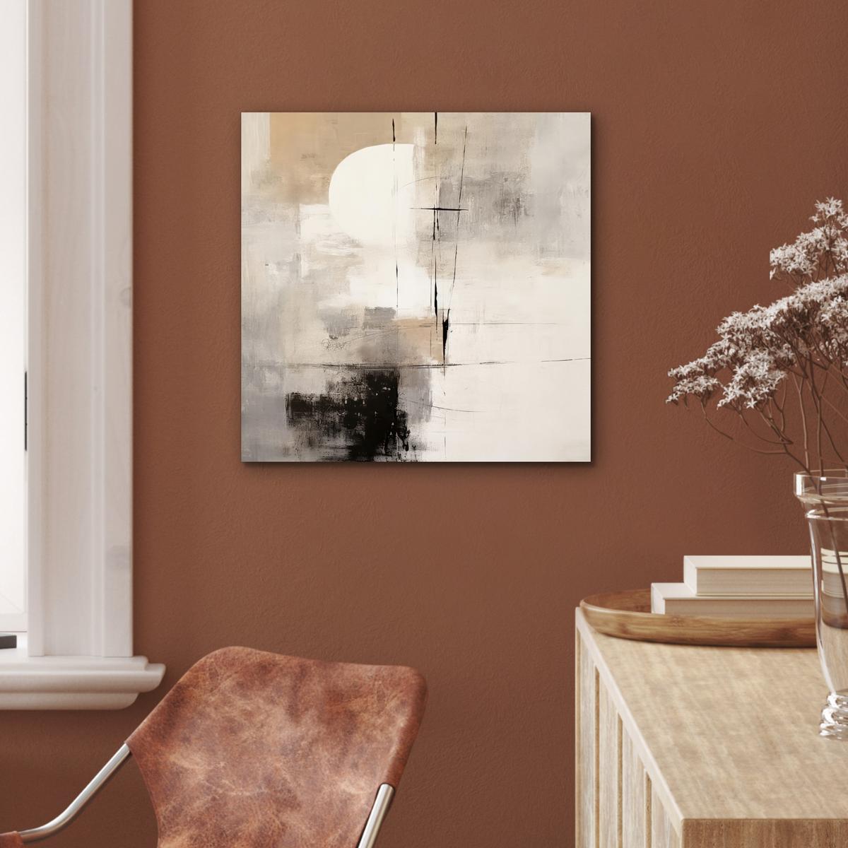 METALLBILD Abstrakt - Kunst - Grau 50x50 cm - Hellgrau, Metall (50/50cm) - MuchoWow