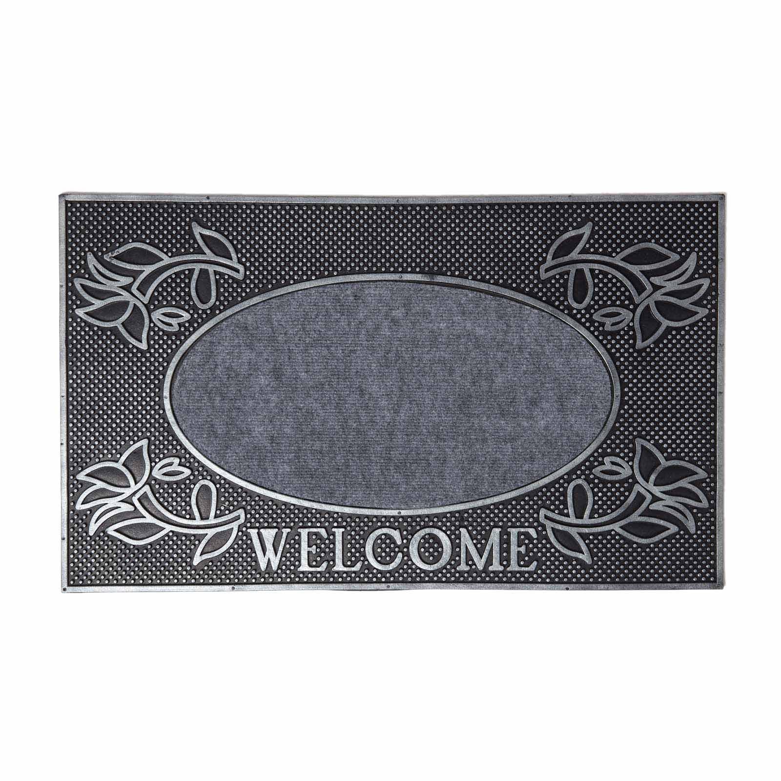 FUSSMATTE Welcome silber-grau 45/75 cm - Grau, Naturmaterialien (45/75cm) - Homescapes