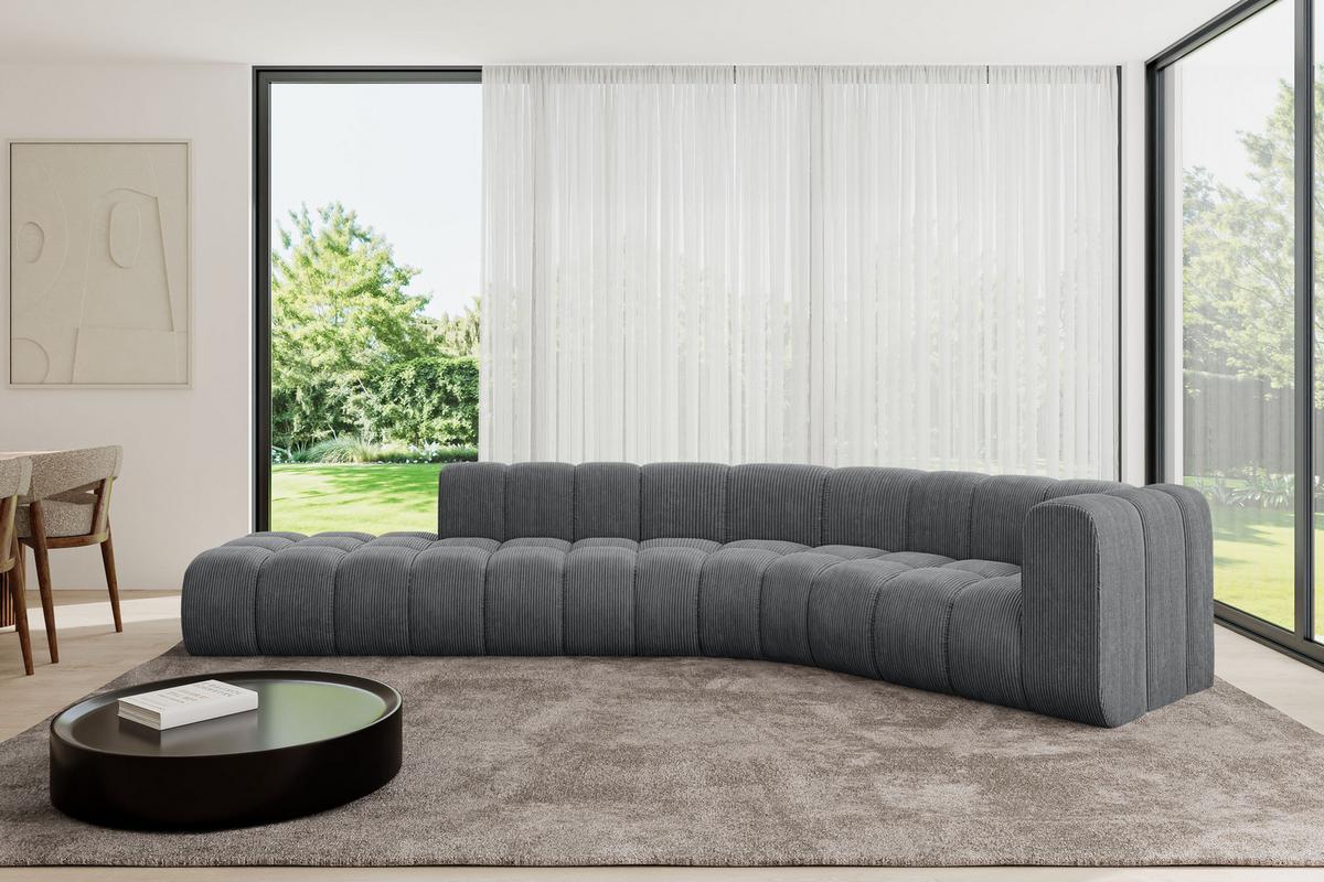 ECKSOFA modulares Sofa Tilmo-L1 - 399x194x70 cm Dunkelgrau - Dunkelgrau, Holzwerkstoff/Textil (399/194cm) - ALTDECOR
