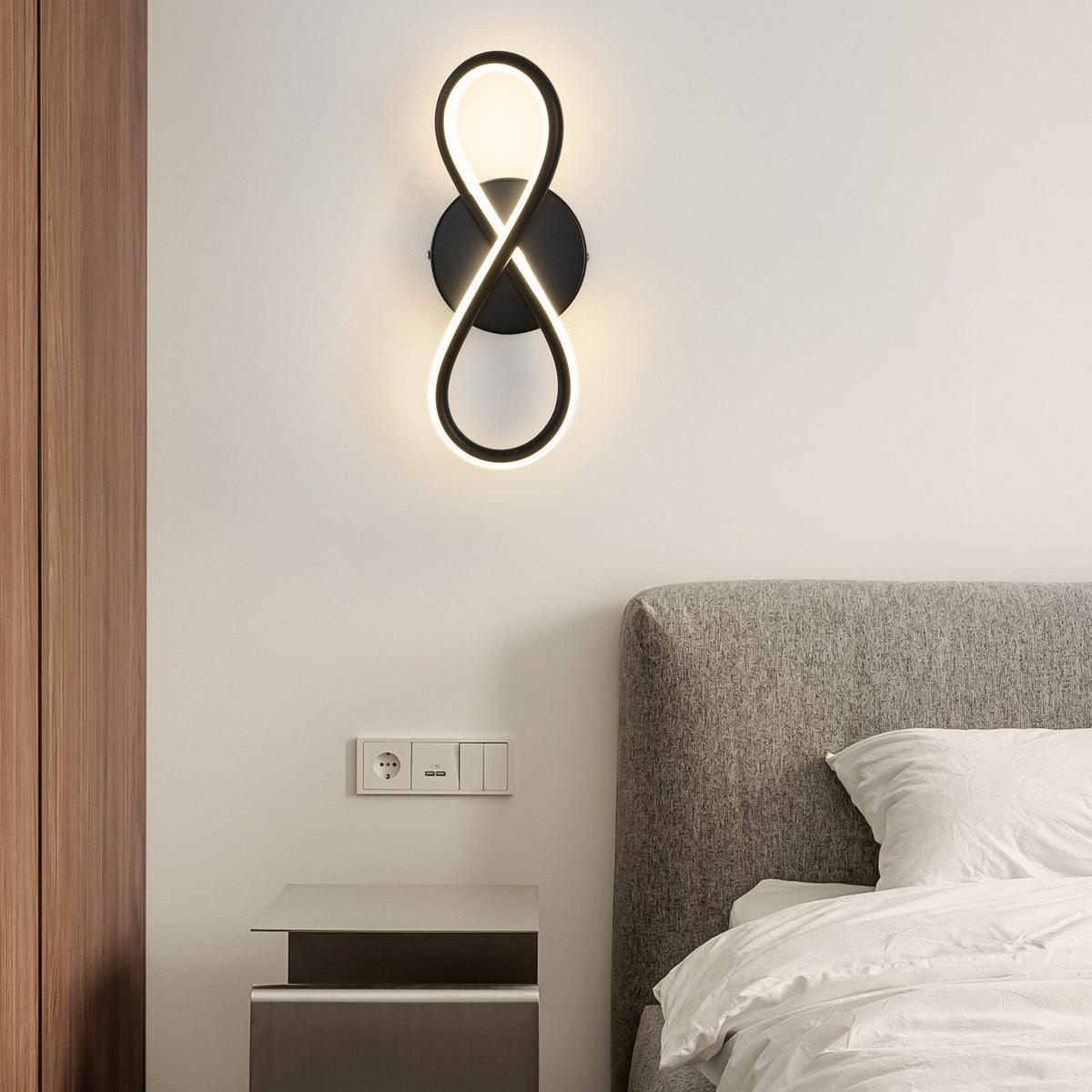LED WANDLEUCHTE Massie - Schwarz, Metall (31/9/12cm) - Nettlife