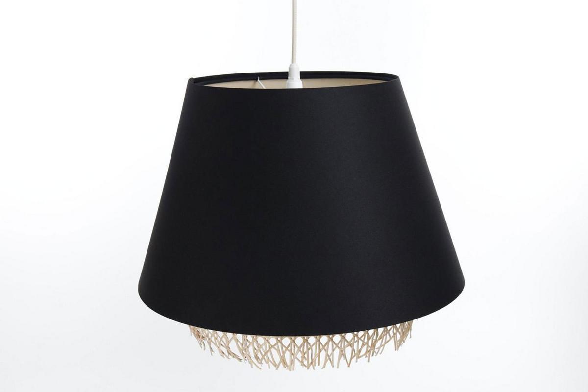 HÄNGELEUCHTE Schwarz 40/32 cm - Schwarz, Naturmaterialien (40/1.3/32cm) - ONZENO