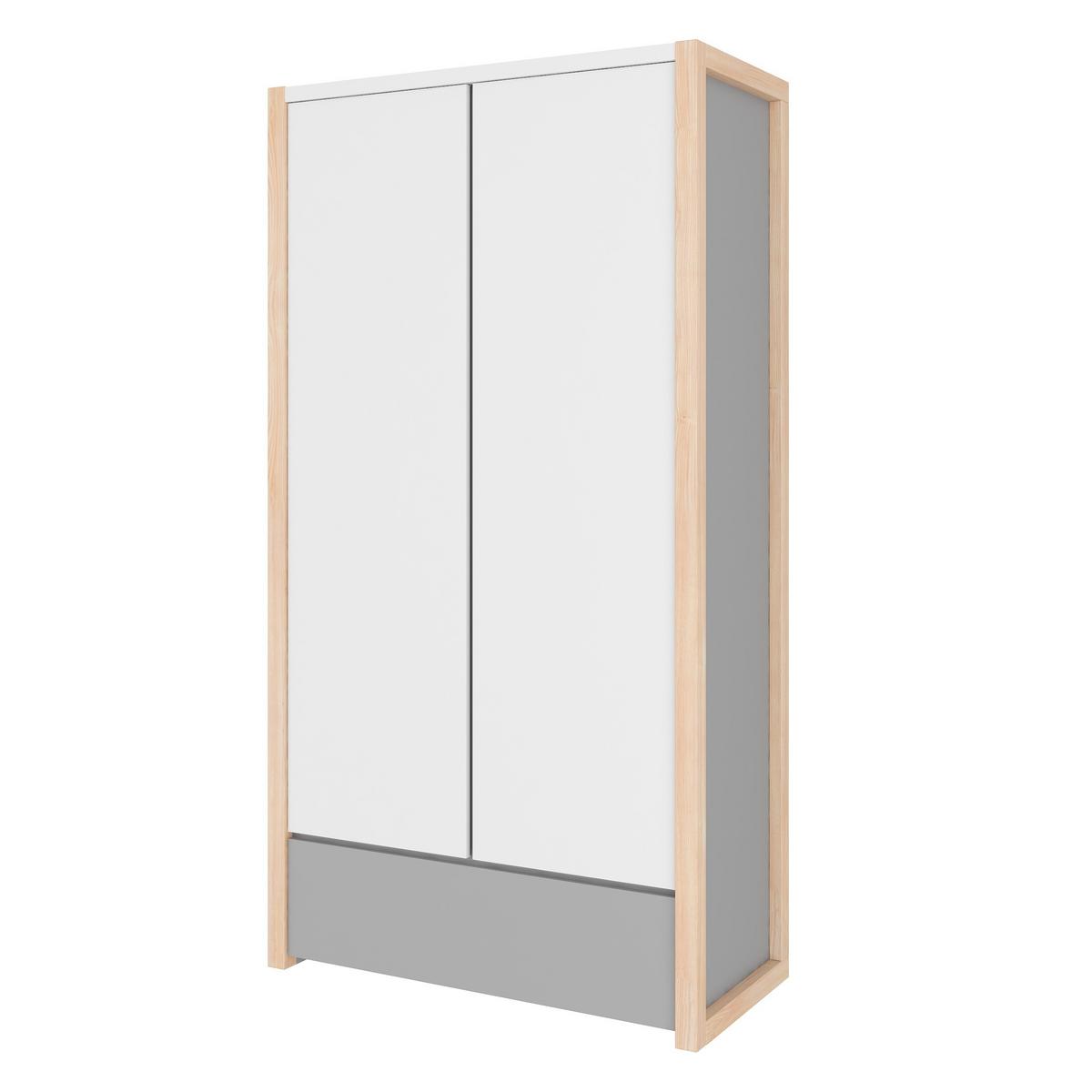 KINDERKLEIDERSCHRANK Pinette, 2-türig – ideal für das Kinderzimmer Weiß - Weiß, Holzwerkstoff (100/190/50cm) - RAUMHIRSCH FURNITURE