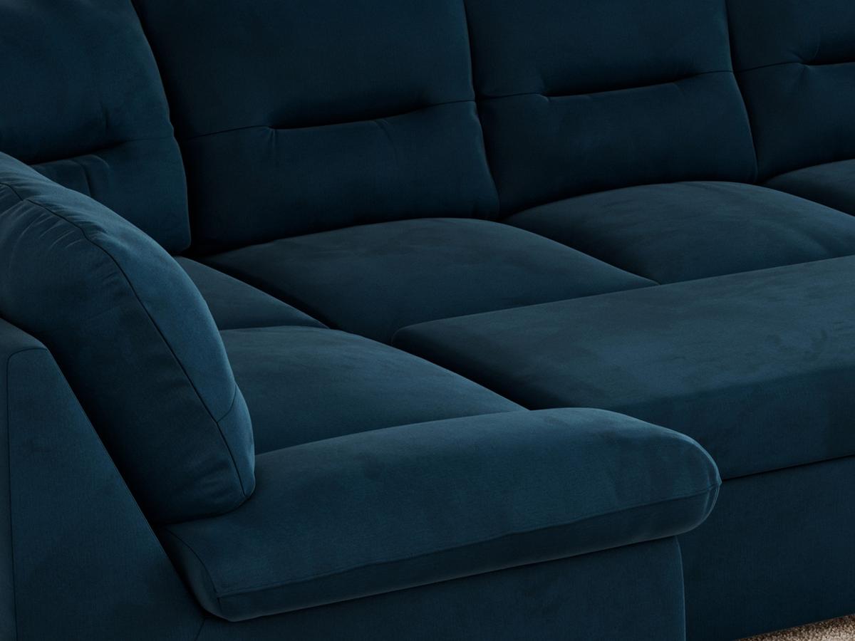 WOHNLANDSCHAFT MORBIDO U Dunkelblau Velvet - Silberfarben/Dunkelblau, Textil/Metall (340/93/206cm) - MKS