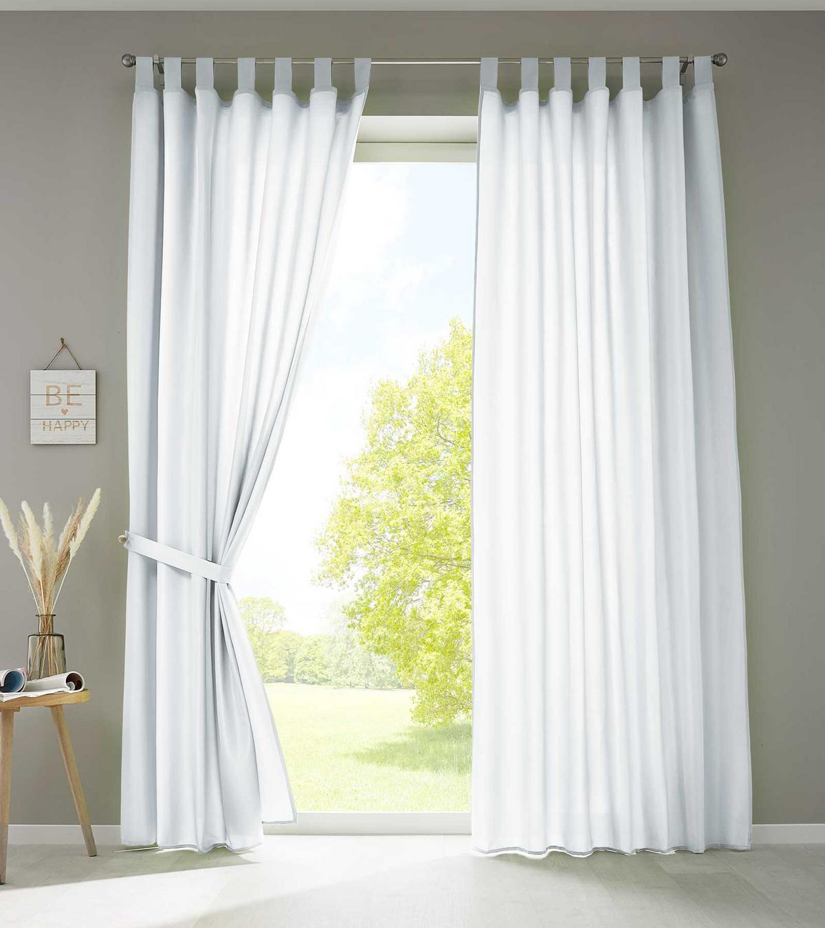VORHANG 2ER SET POTSDAM HxB 245x140 cm Weiß - Weiß, Textil (140/245cm) - Gardinenbox