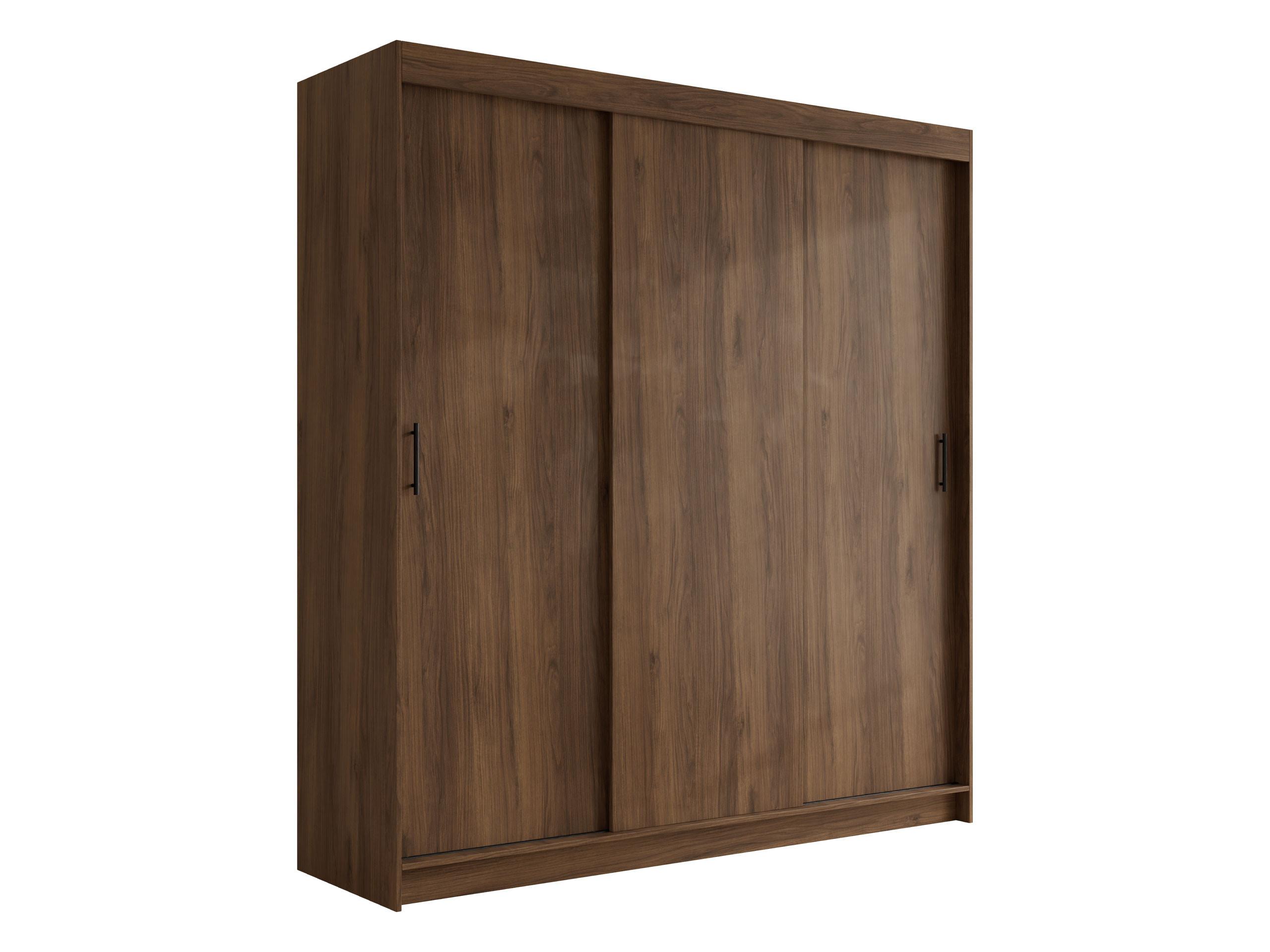 SCHIEBETÜRENSCHRANK Infinity I 200 - Nussbaumfarben/Schwarz, Holzwerkstoff/Kunststoff (200/200/58cm) - MIRJAN24