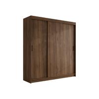 SCHIEBETÜRENSCHRANK Infinity I 200 - Nussbaumfarben/Schwarz, Holzwerkstoff/Kunststoff (200/200/58cm) - MIRJAN24