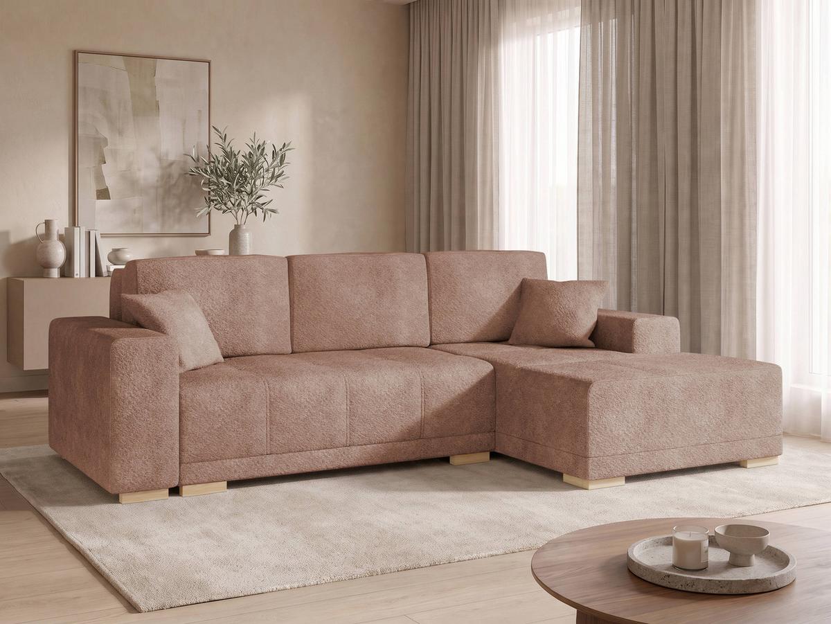 ECKSCHLAFSOFA Bello, Seite: Rechts - Braun/Naturfarben, Holz/Textil (140/240cm) - MIRJAN24