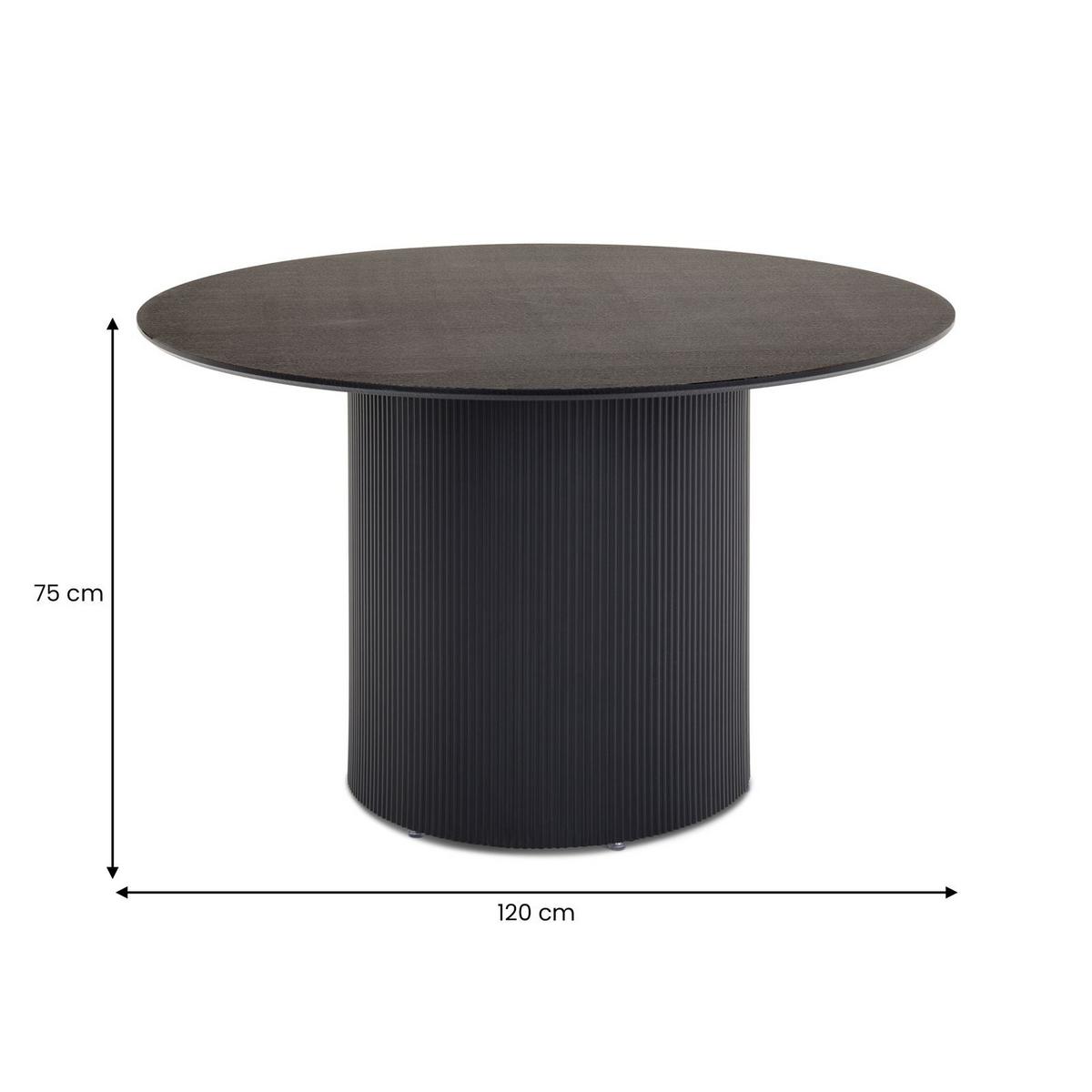 ESSGRUPPE VIANNEY - Schwarz, Metall (120/75/120cm) - IDIMEX