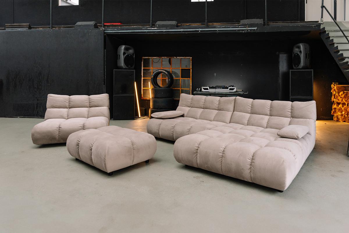 SITZGRUPPE VIVIEN 3ER SET Braun Velvet (1er-Set) - Braun, Kunststoff/Textil (510/85/359cm) - KAWOLA