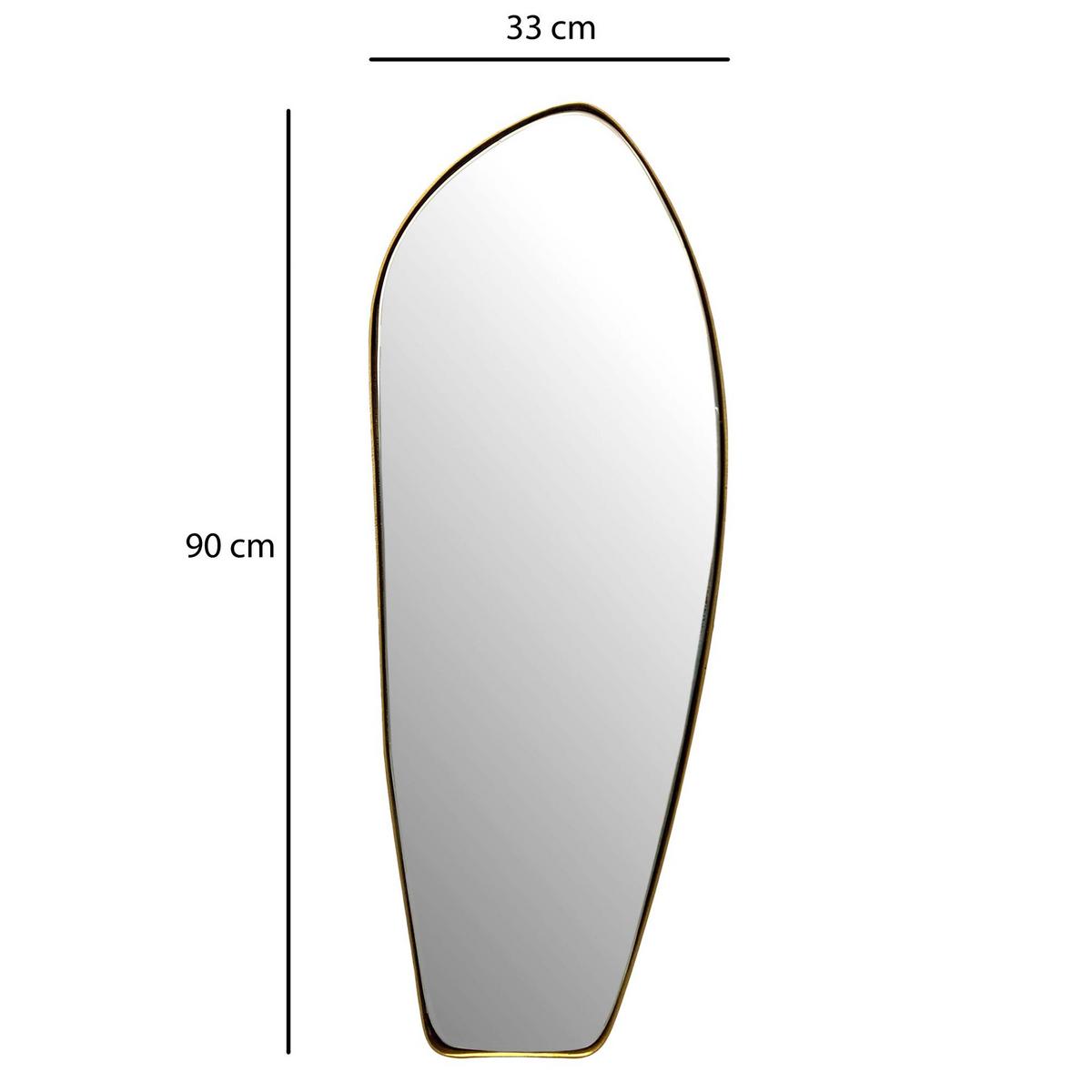 WANDSPIEGEL Asymmetrisch Metall Gold 33x90 cm Modern - Goldfarben, Glas (33/90/3cm) - KADIMA DESIGN
