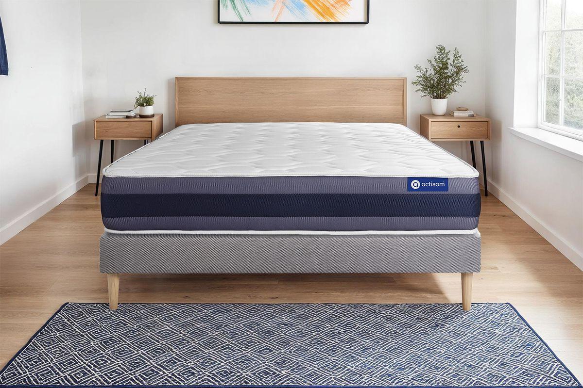 BETT Actimemo morpho Memory-Schaum 80 x 200 cm h1 - Kit Bettgestell Grau - Beige/Grau, Karton/Holz (80/200cm) - ACTISOM