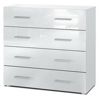 KOMMODE Pavos Weiß Hochglanz - Weiß Hochglanz, Holzwerkstoff (76/72/35cm) - Vladon
