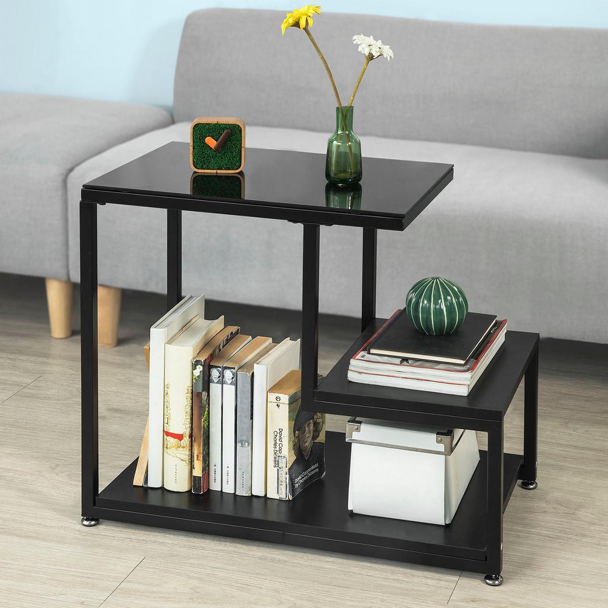 BEISTELLTISCH Schwarz - Schwarz, Holzwerkstoff (35/65/55cm) - SoBuy