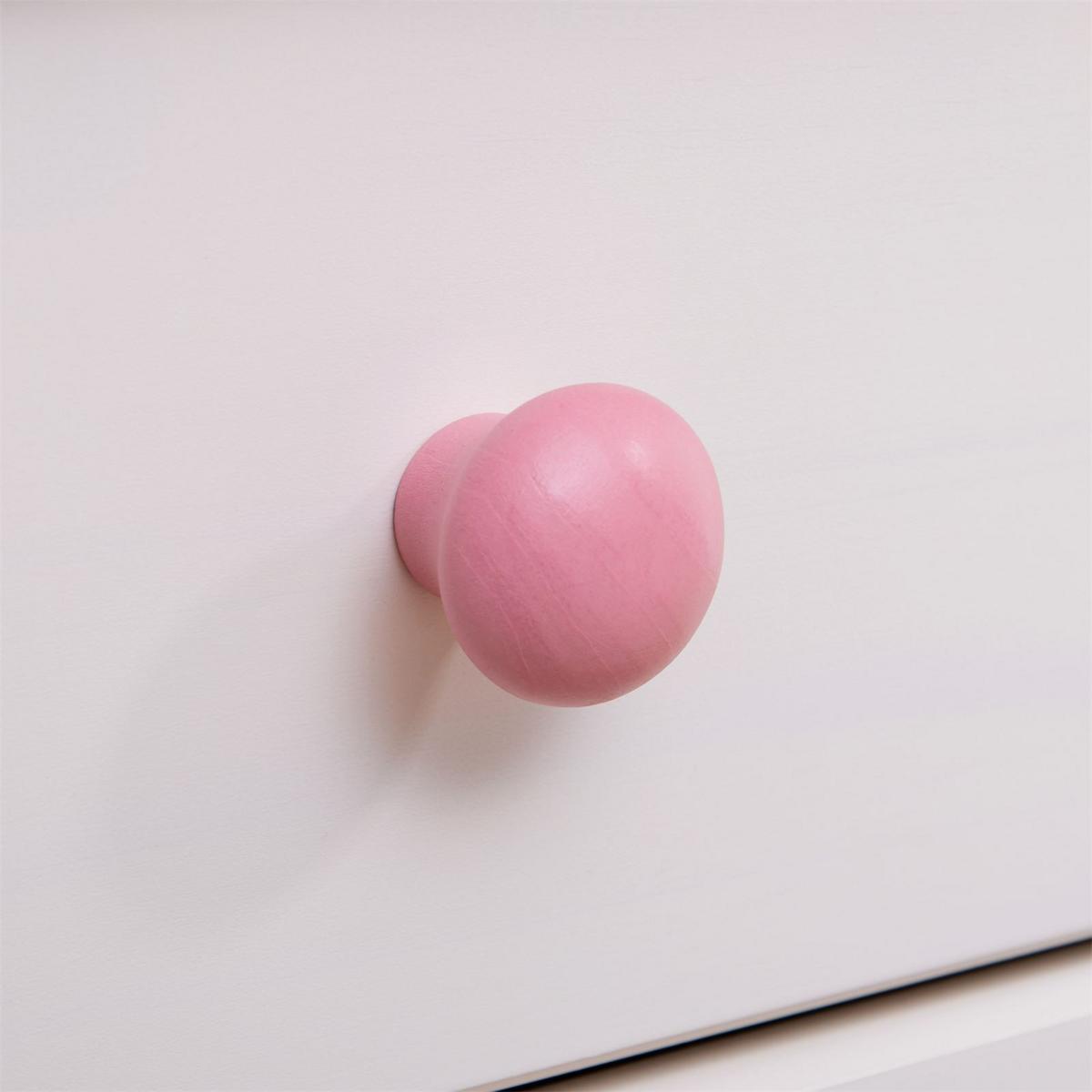KOMMODE RONDO weiß/rosa - Weiß/Rosa, Holz (79/74/35cm) - IDIMEX