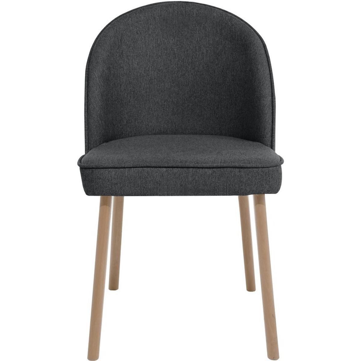 STUHL Luna, Polsterstuhl für das Esszimmer mit Buchenholzbeinen, Dunkelgrau - Dunkelgrau/Buchefarben, Holz (51/87/46cm) - Beautysofa