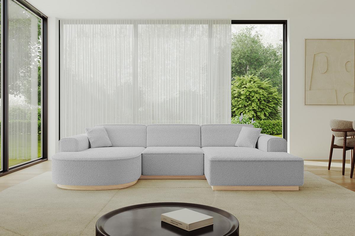WOHNLANDSCHAFT ARRIO-U1 303x171x83 cm Hellgrau - Hellgrau, Holzwerkstoff/Textil (303/83/171cm) - ALTDECOR