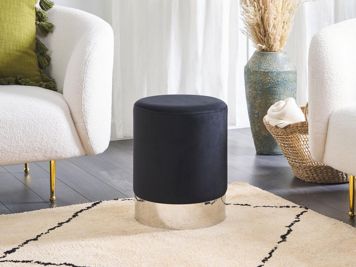 POUF Brigitte 36/36/44 cm - Schwarz, Textil (36/44/36cm) - Beliani