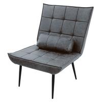 SESSEL Wohnzimmer aus Kunstleder-PU Anthrazit Relaxsessel mit Lendenkissen - Anthrazit/Schwarz, Metall (97/100/79cm) - ML-DESIGN