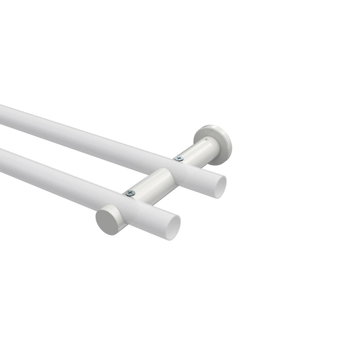 TRÄGER FÜR GARDINENSTANGEN 20 mm Ø, Platon 2-läufig, Weiß - Weiß, Metall (16/4/4cm) - INTERDECO