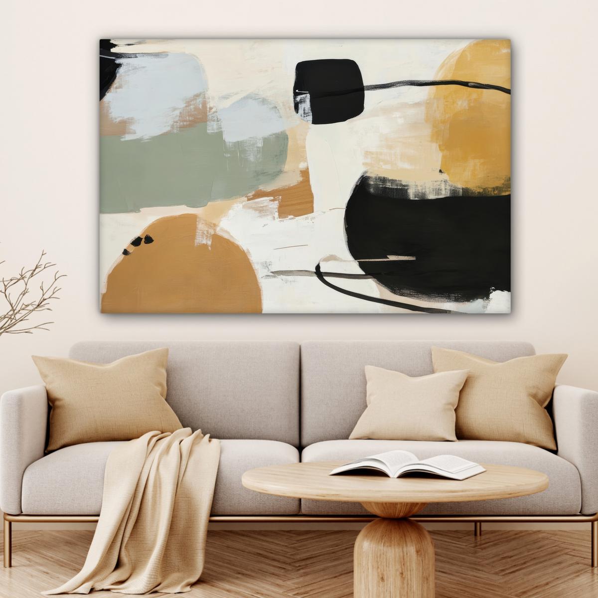 LEINWANDBILD Farbe - Abstrakt - Farben XXL 150x100 cm - Currygelb, Textil (150/100cm) - MuchoWow