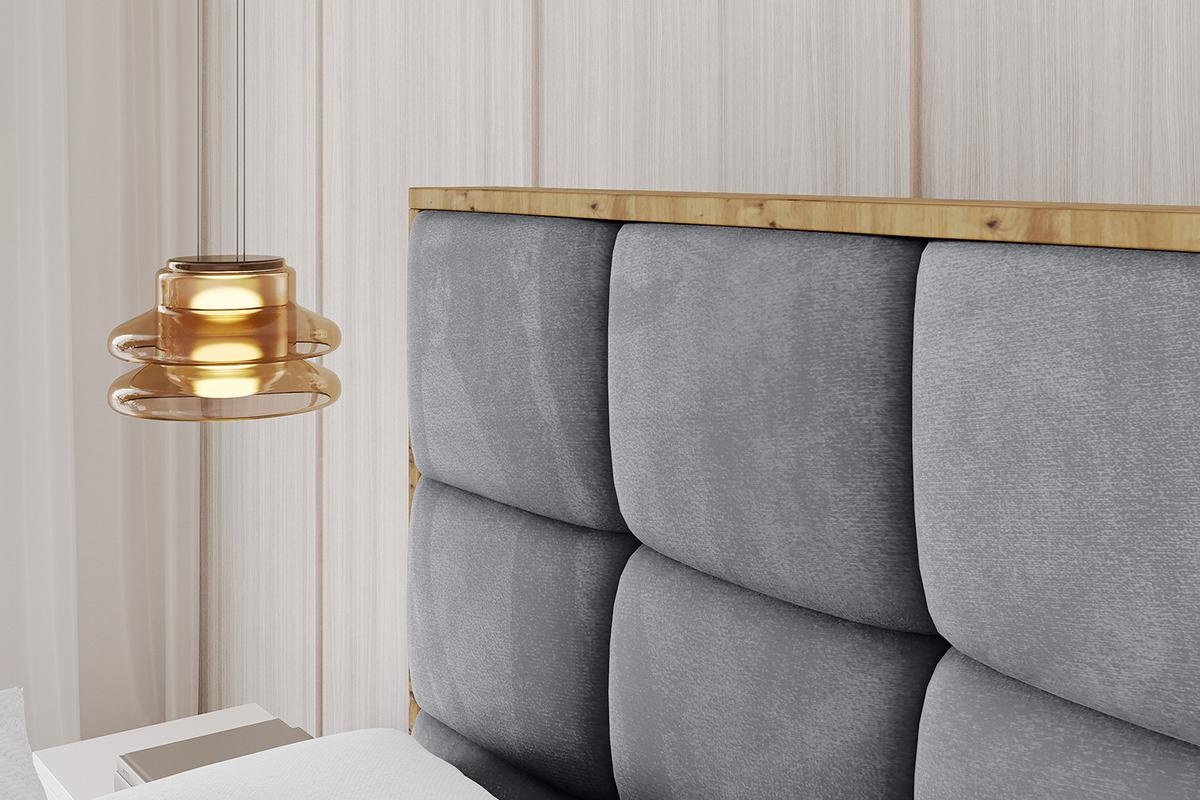 POLSTERBETT mit Bettkasten, Fußteil und Lattenrost, Boxbett ohne Matratze - ENZO2-Z 180x200 Grau - Grau, Holzwerkstoff/Textil (180/200cm) - ALTDECOR