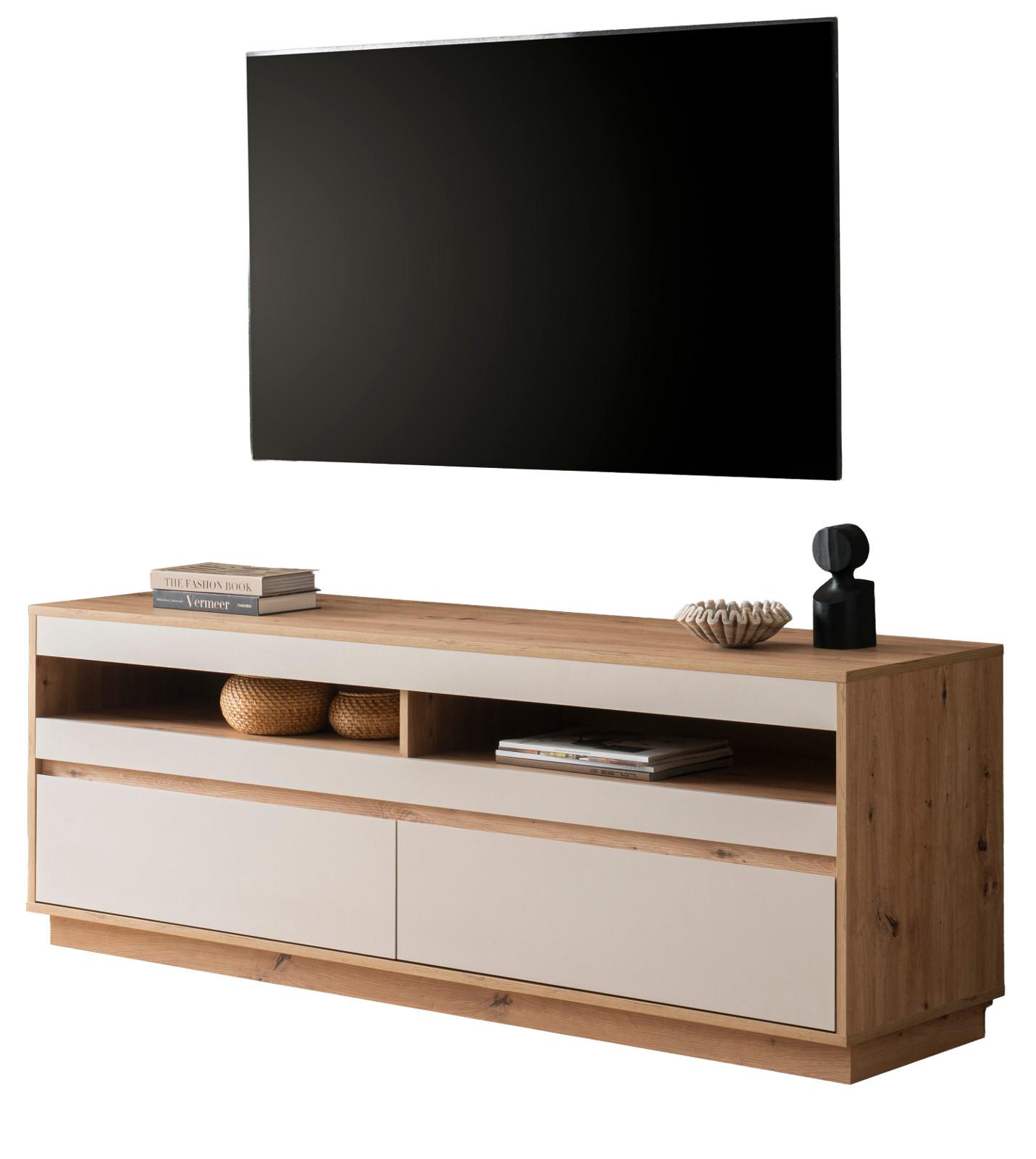 TV-LOWBOARD Kaschmir, Eiche Artisan 162 cm, TV Unterteil mit Schubkästen - Kaschmir/Eiche Artisan, Holzwerkstoff/Metall (162/60/45cm) - Furn.Design