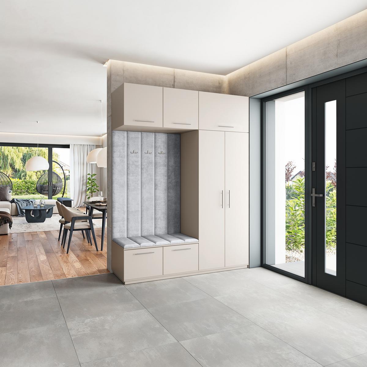 GARDEROBENSCHRANK REMA 180/240/60 cm Modern Kaschmir - Kaschmir/Hellgrau, Holzwerkstoff (180/240/60cm) - MASSENO