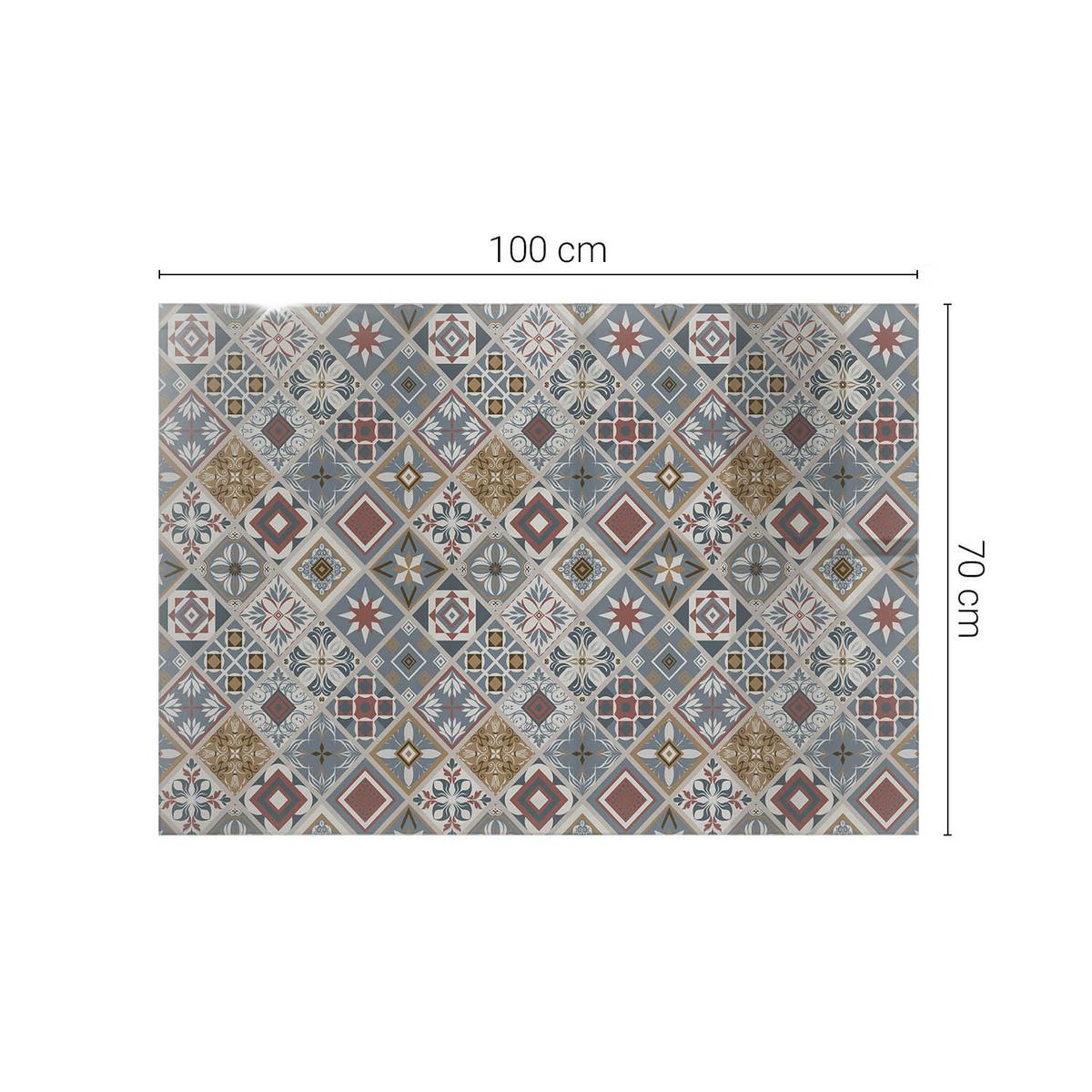 TISCHPLATTE 100x70 cm Mosaikmuster mit Ornamenten - Multicolor/Grau, Glas (0.4/100/70cm) - TULUP