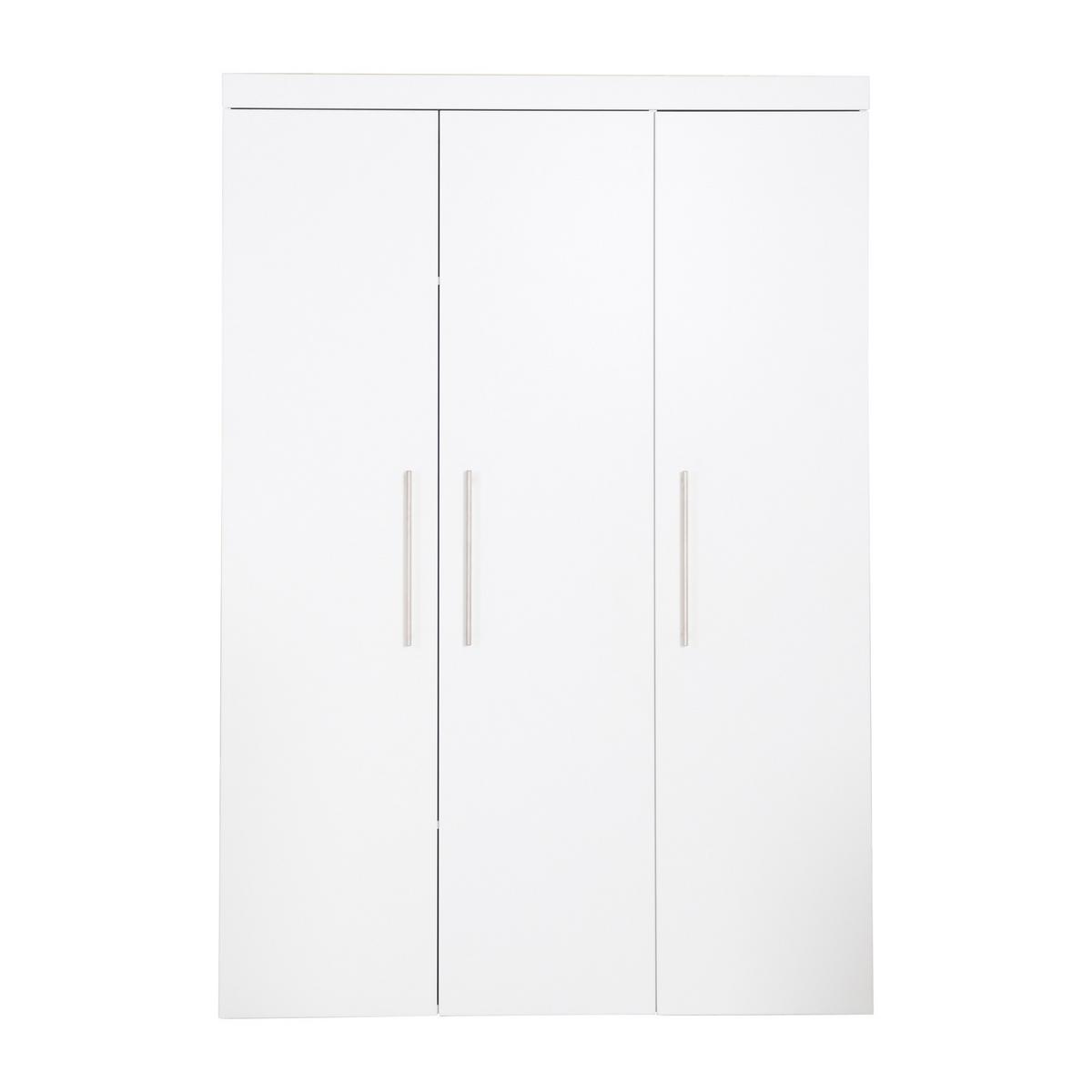 KLEIDERSCHRANK Kimi - Silberfarben/Weiß, Holzwerkstoff/Metall (138/195/52.5cm) - Roba