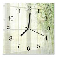 WANDUHR aus Glas 30x30 cm - Bambuspflanze - Grün, Glas (30/30/0.4cm) - TULUP