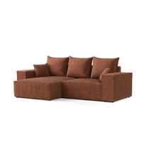 ECKSOFA SENSO mit Schlaffunktion Kupfer im Tilia Stoff - Schwarz/Kupferfarben, Holz/Holzwerkstoff (255/148cm) - AltaBeds