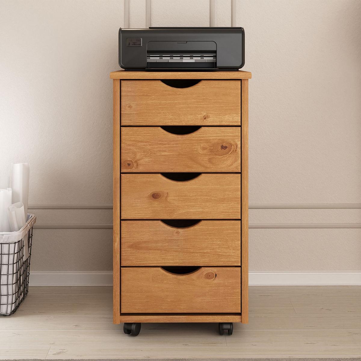 ROLLCONTAINER LAGOS Eiche - Eichefarben, Holz (35/65/40cm) - IDIMEX