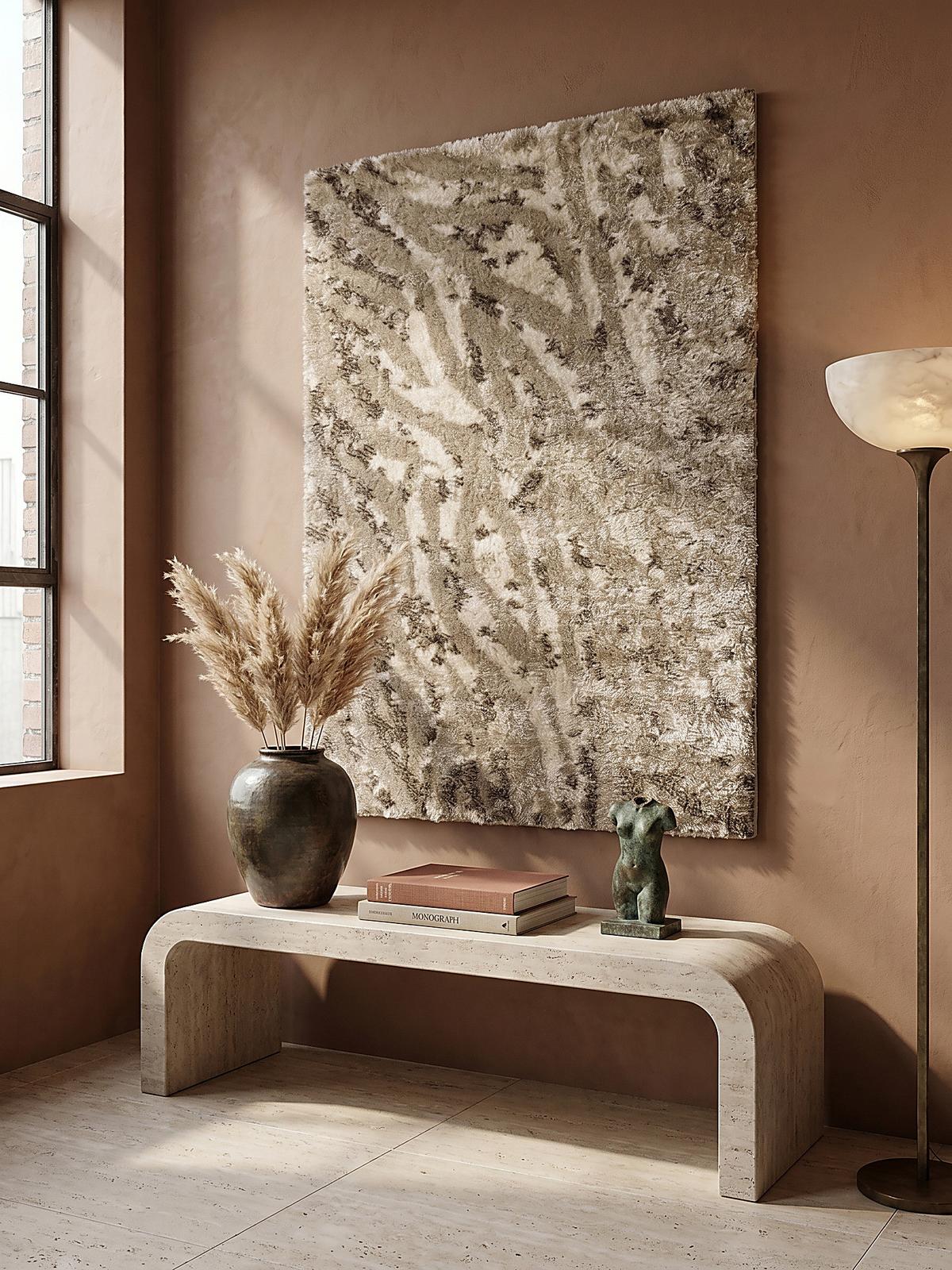 HOCHFLORTEPPICH DOVEL, abstrakt, Natur, 200 x 290 cm - Beige, Textil (290/200cm) - KADIMA DESIGN