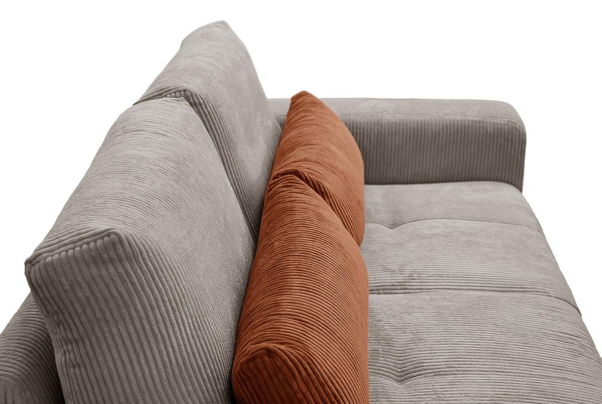 SOFA OLI 3-Sitzer, taupe - Taupe, Holz/Textil (208/91/108cm) - Wozimo