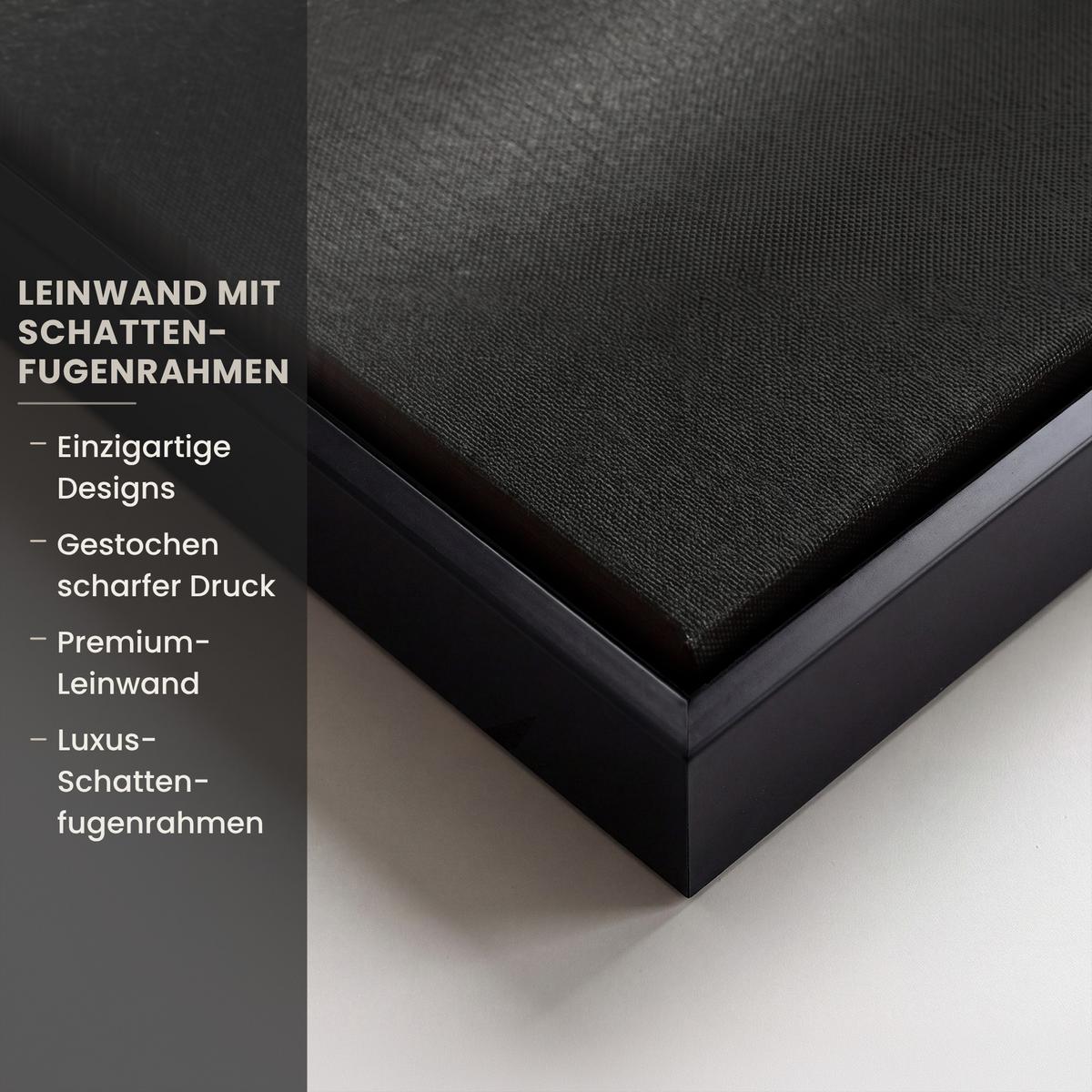 LEINWAND Bilder mit Rahmen - Frau - Schwarz - Gold - Gesicht - Lippen - 40x60 - Goldfarben, Textil (40/60cm) - MuchoWow