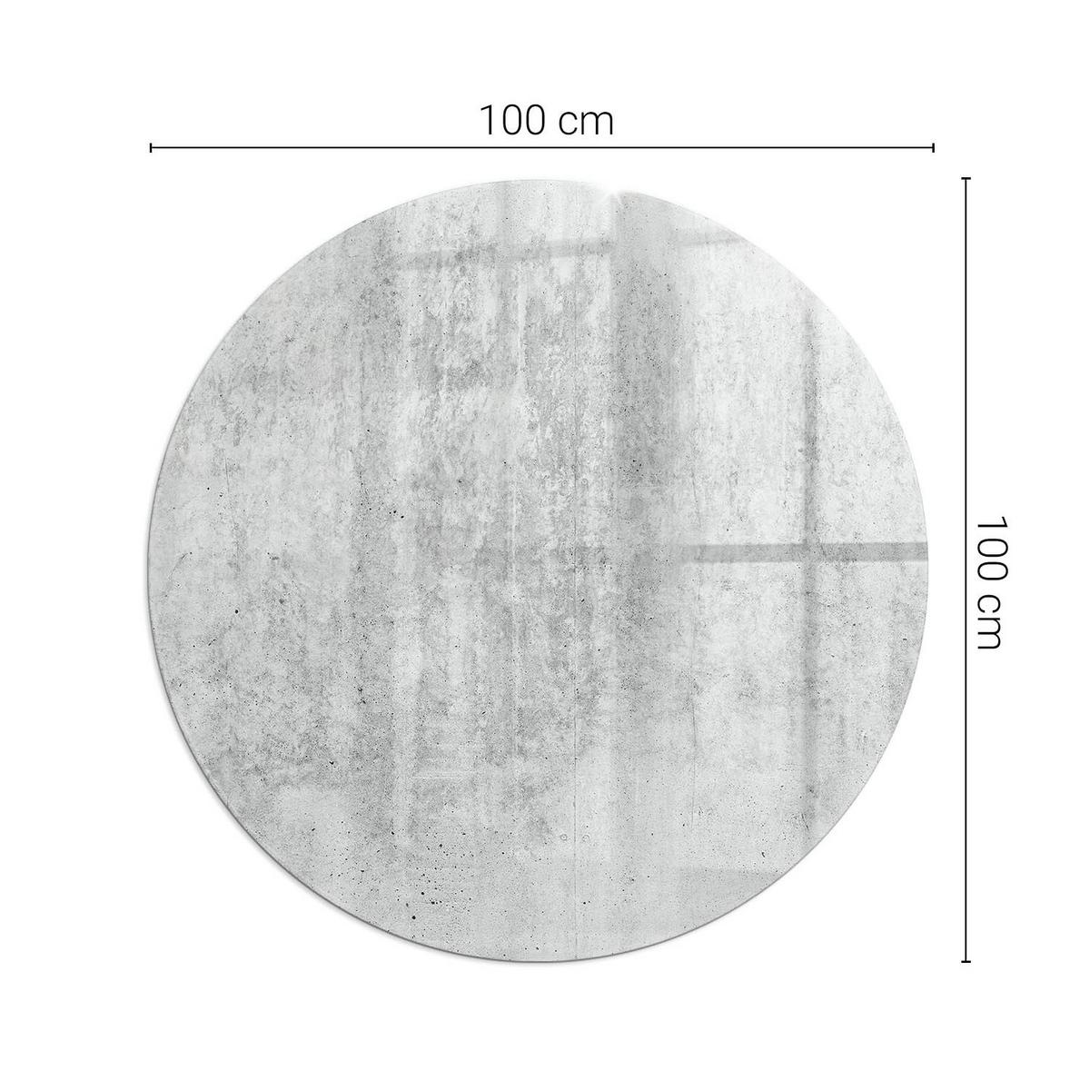 GLASPLATTE für Kamin Ø 100 cm - Grau, Glas (100/100/0.4cm) - TULUP
