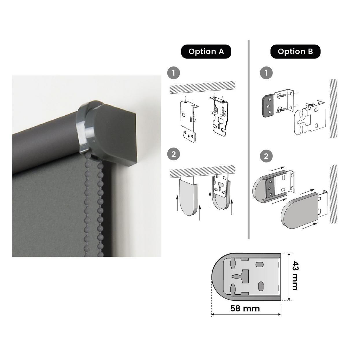 VERDUNKELUNGSROLLO Dunkelgrau 100x250 cm - Grau, Kunststoff (100/250cm) - STORESDECO