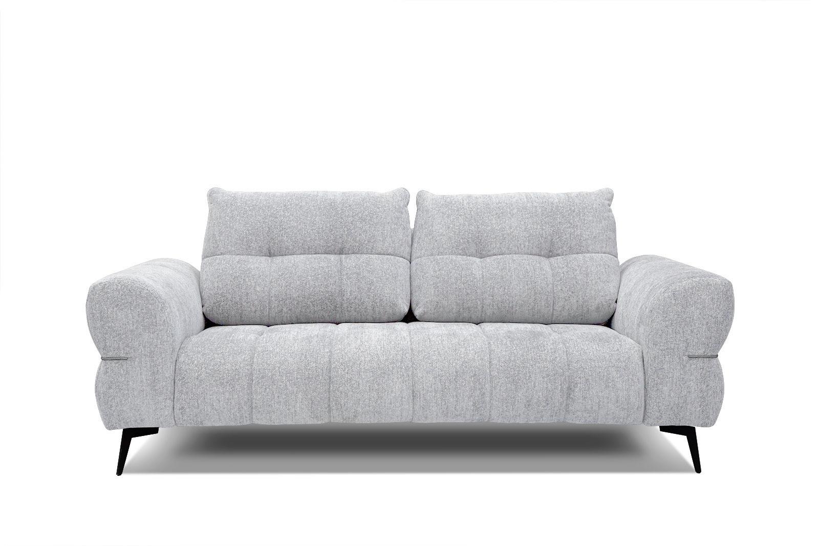 SOFA SALVINI 3-Sitzer, hellgrau - Hellgrau/Schwarz, Holzwerkstoff/Textil (176/88/99cm) - Wozimo