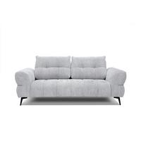 SOFA SALVINI 3-Sitzer, hellgrau - Hellgrau/Schwarz, Holzwerkstoff/Textil (176/88/99cm) - Wozimo